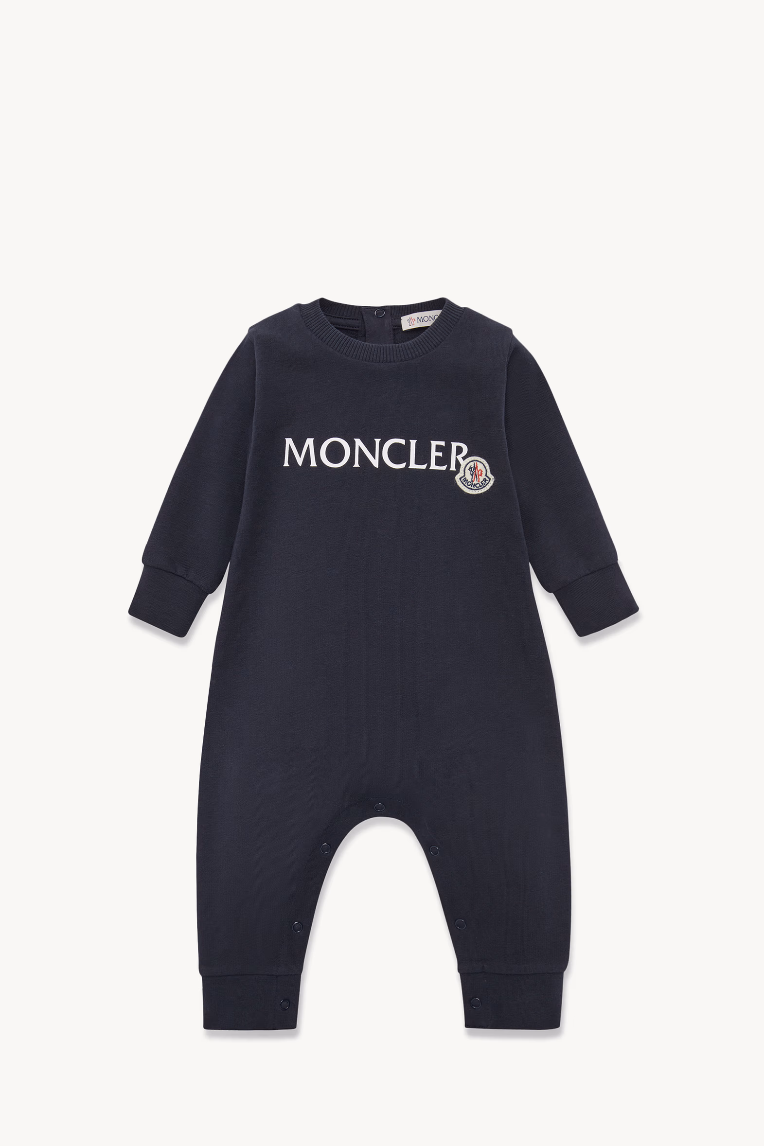 Logo Cotton Baby Grow Gender Neutral Night Blue Moncler